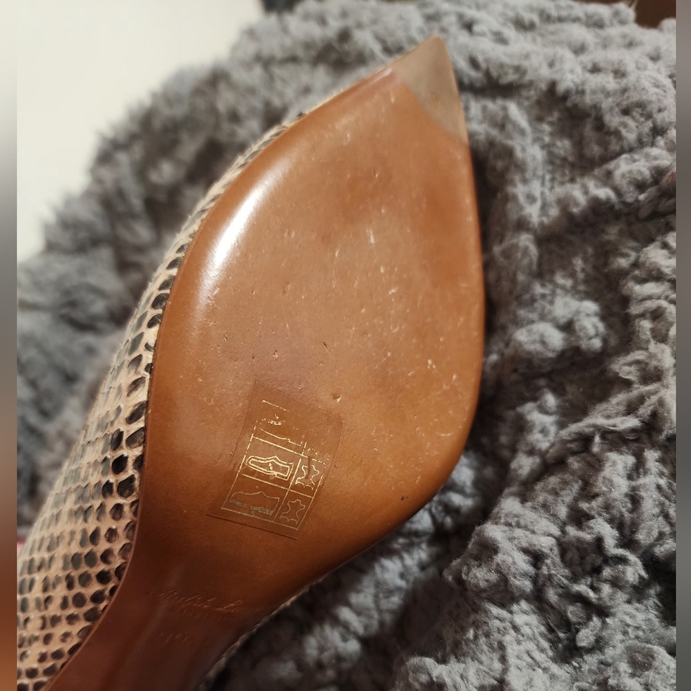RALPH LAUREN PURPLE LABEL  Heels, leather, animal print approx. 3.25”, size 9.5 - Picture 12 of 13